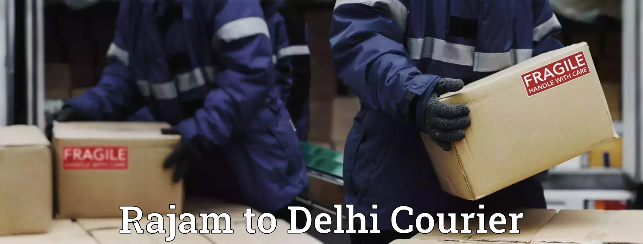 Courier service efficiency Rajam to Delhi