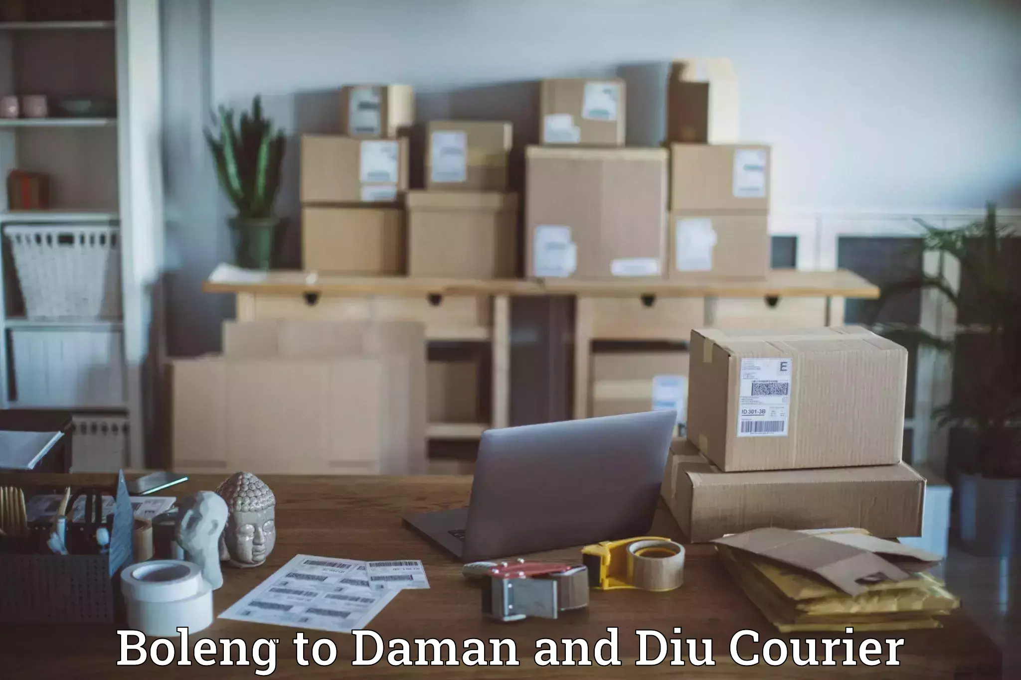 Residential courier service Boleng to Daman and Diu