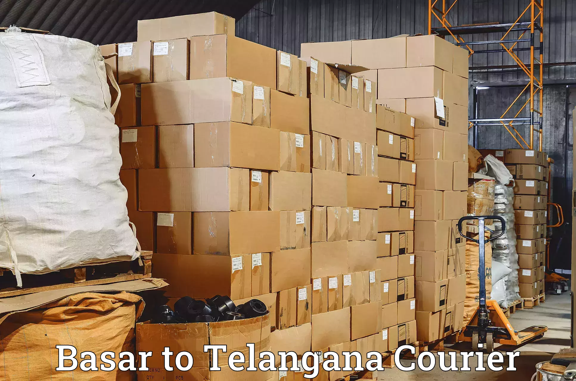 Professional courier handling in Basar to Suryapet