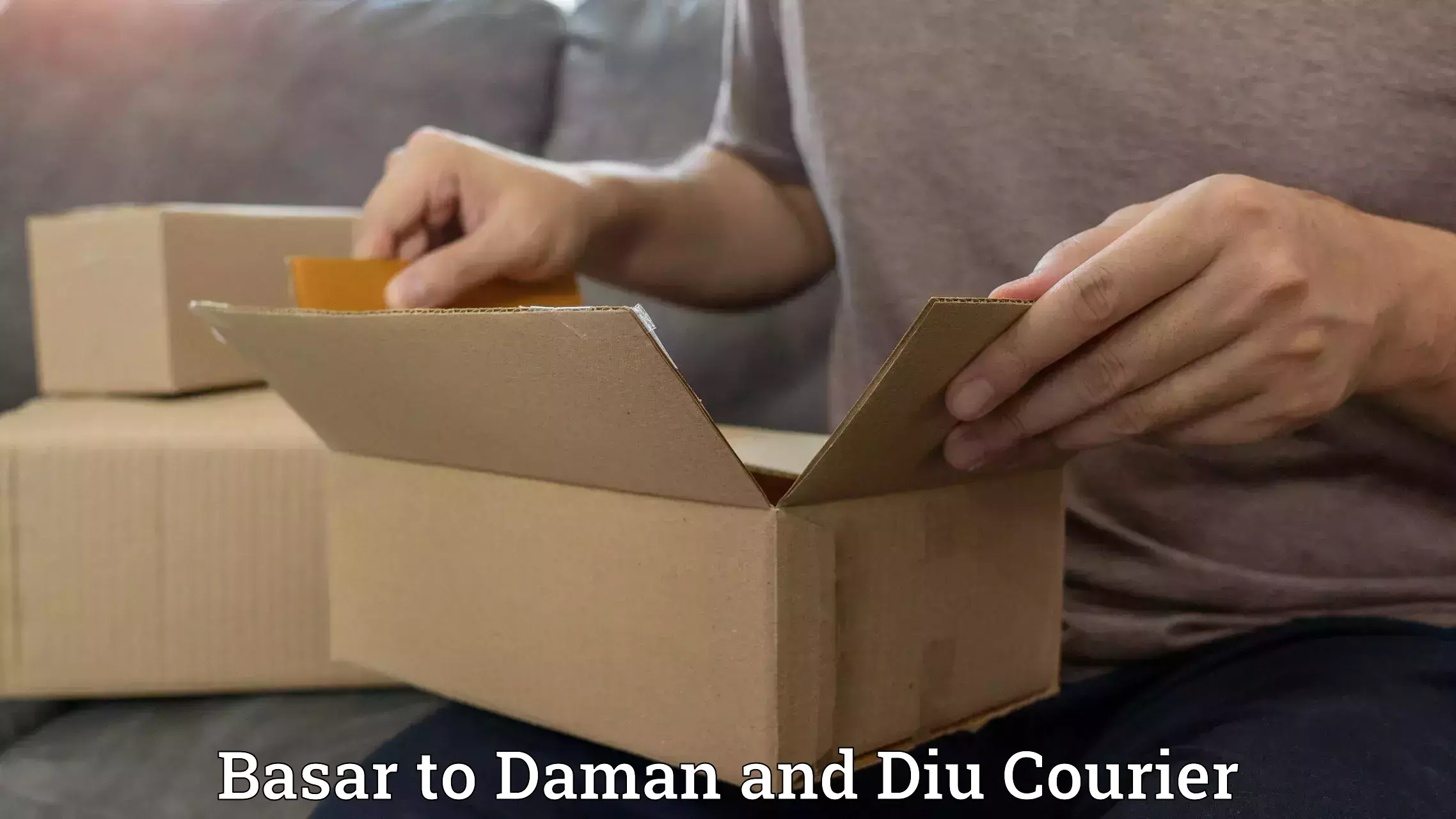 Flexible courier rates Basar to Daman