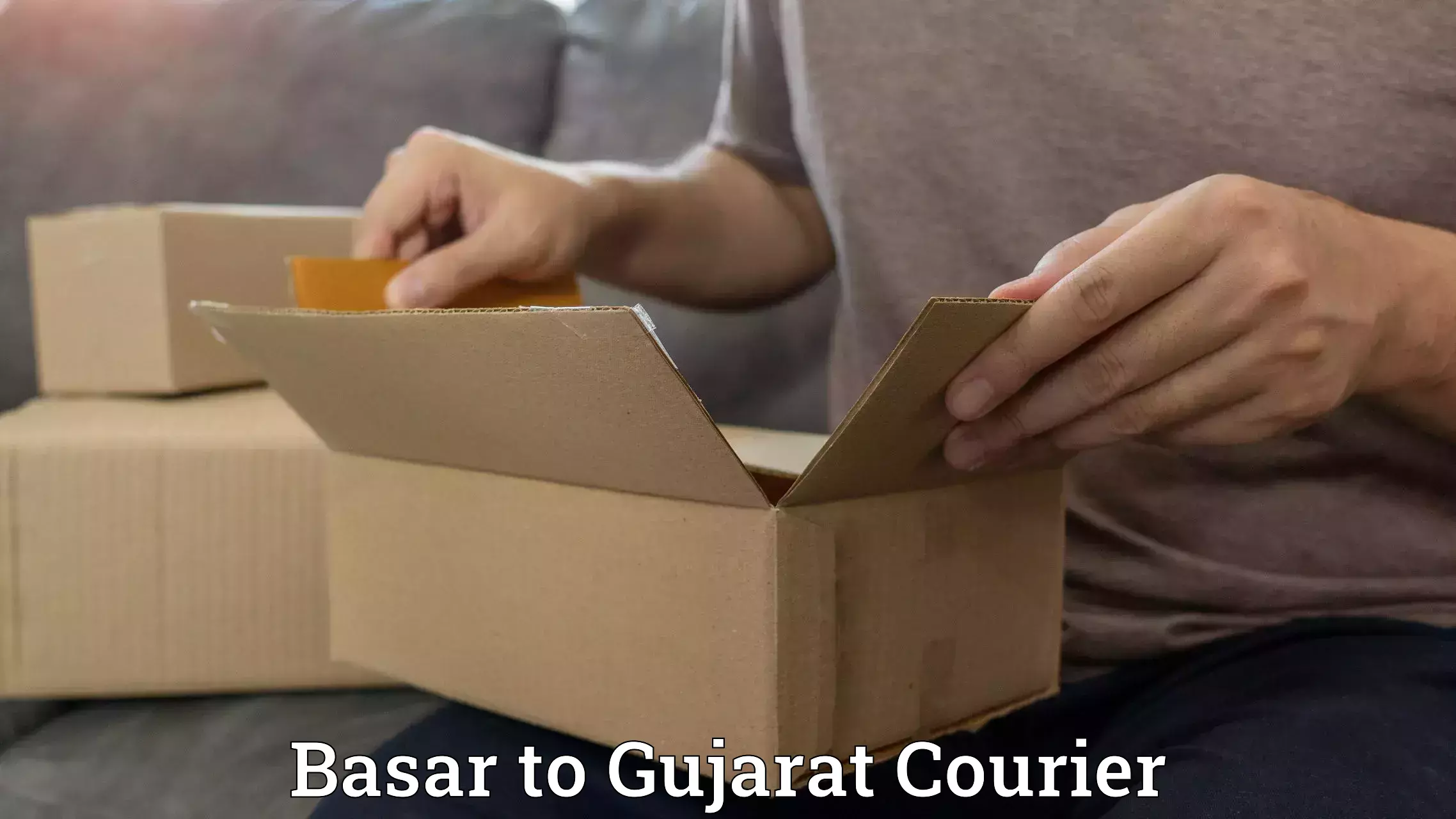International parcel service Basar to Gujarat