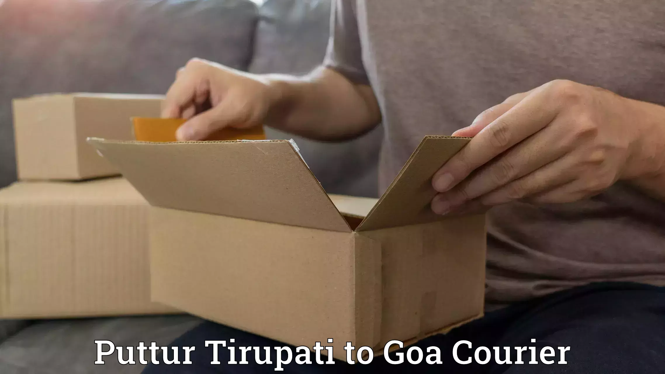 Efficient parcel delivery in Puttur Tirupati to Goa