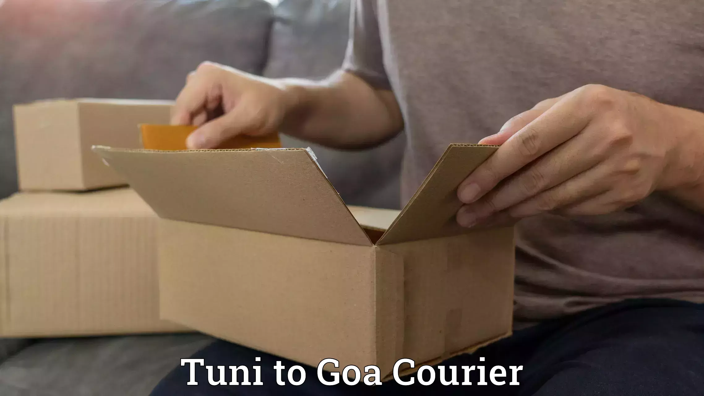 Business delivery service Tuni to South Goa