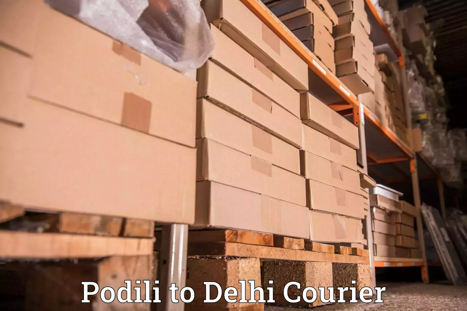 24/7 courier service Podili to East Delhi