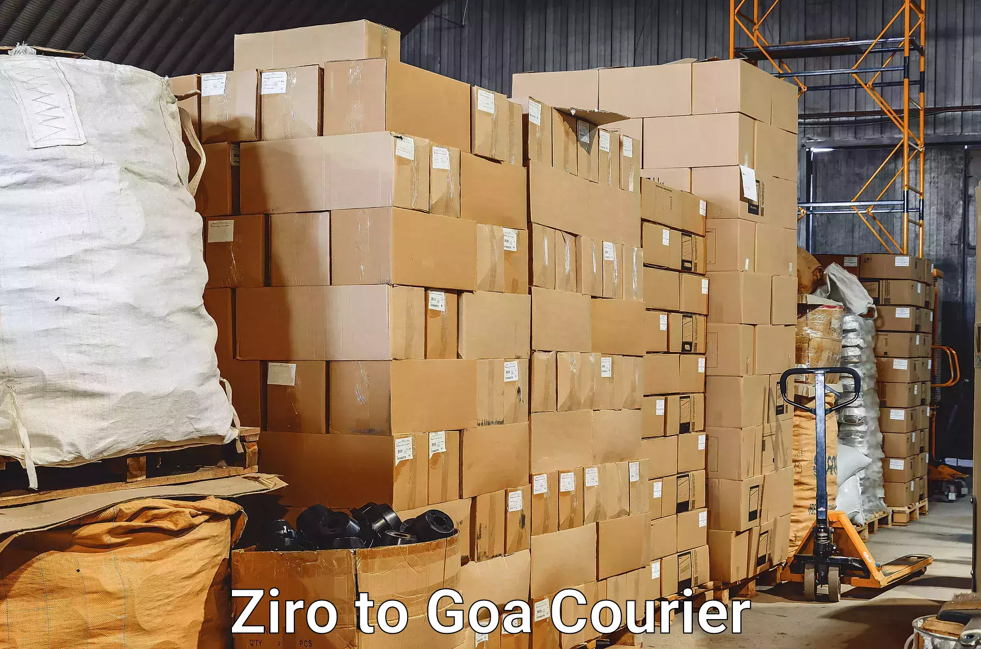 Luggage shipment processing Ziro to Goa University