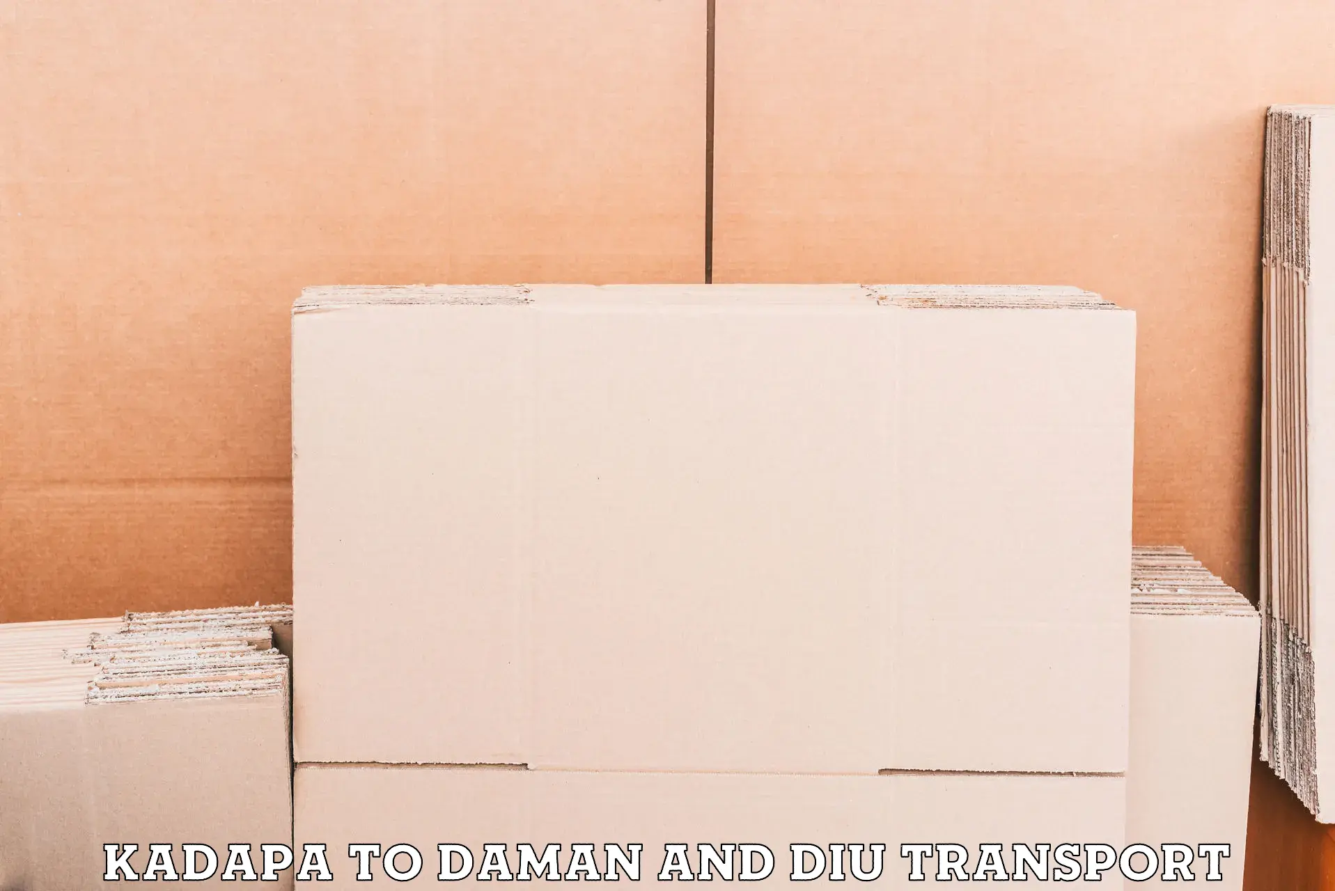 Cargo transportation services Kadapa to Daman and Diu