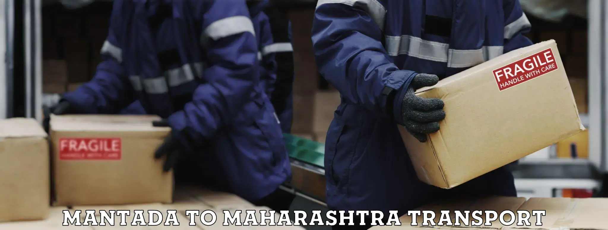 Two wheeler parcel service Mantada to Maharashtra