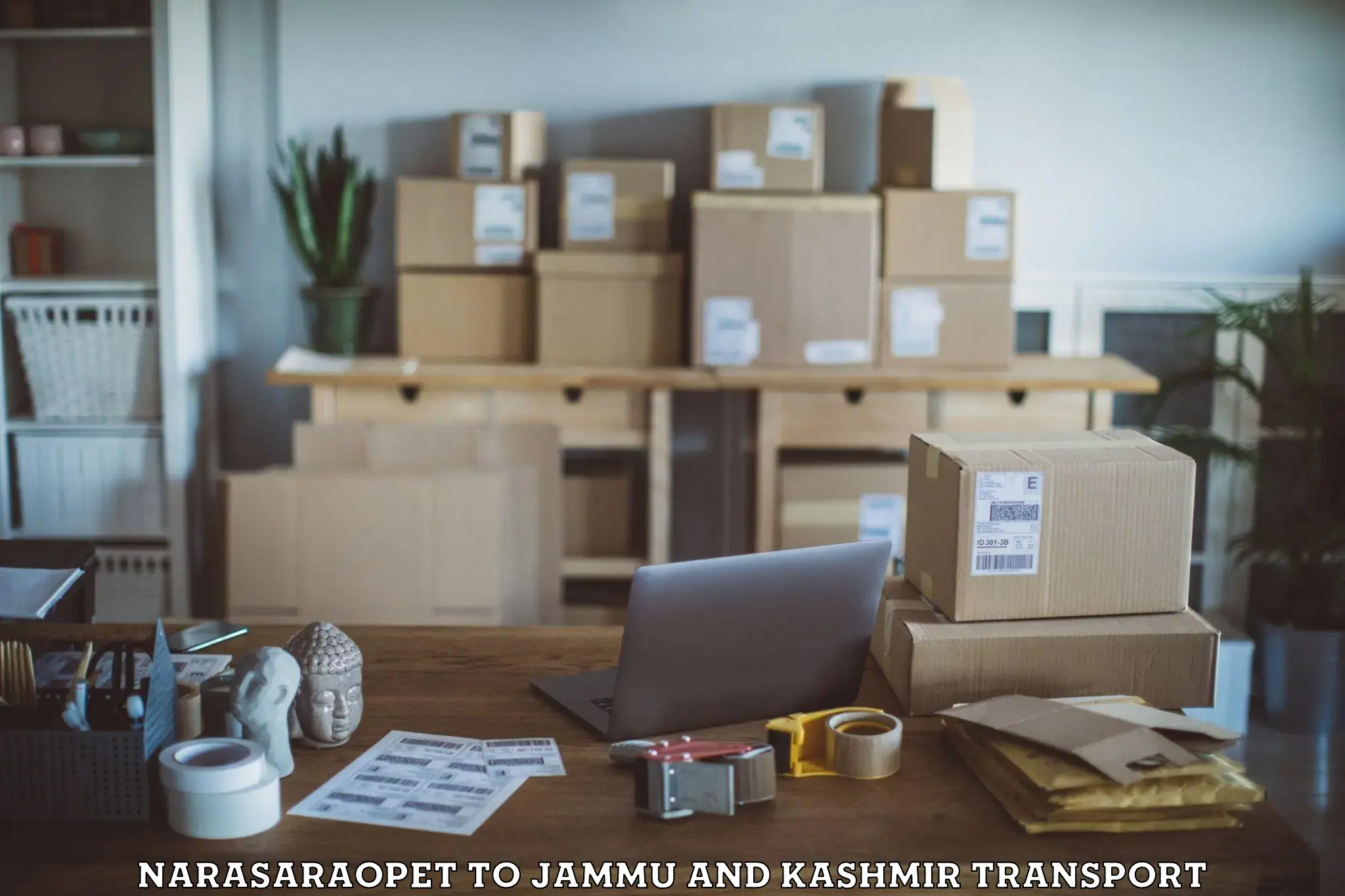 Air freight transport services in Narasaraopet to Jammu and Kashmir