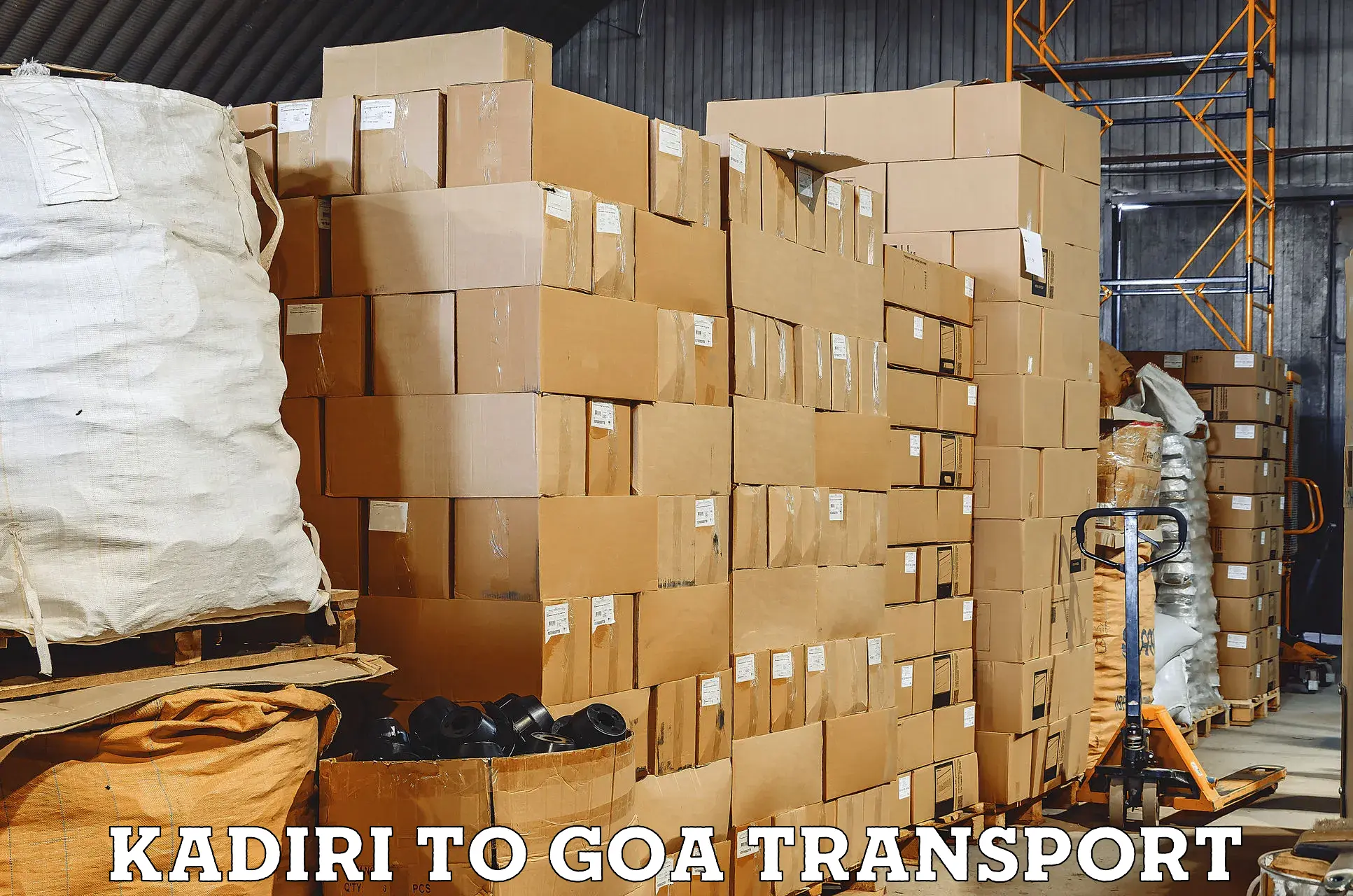 Two wheeler transport services in Kadiri to Goa University