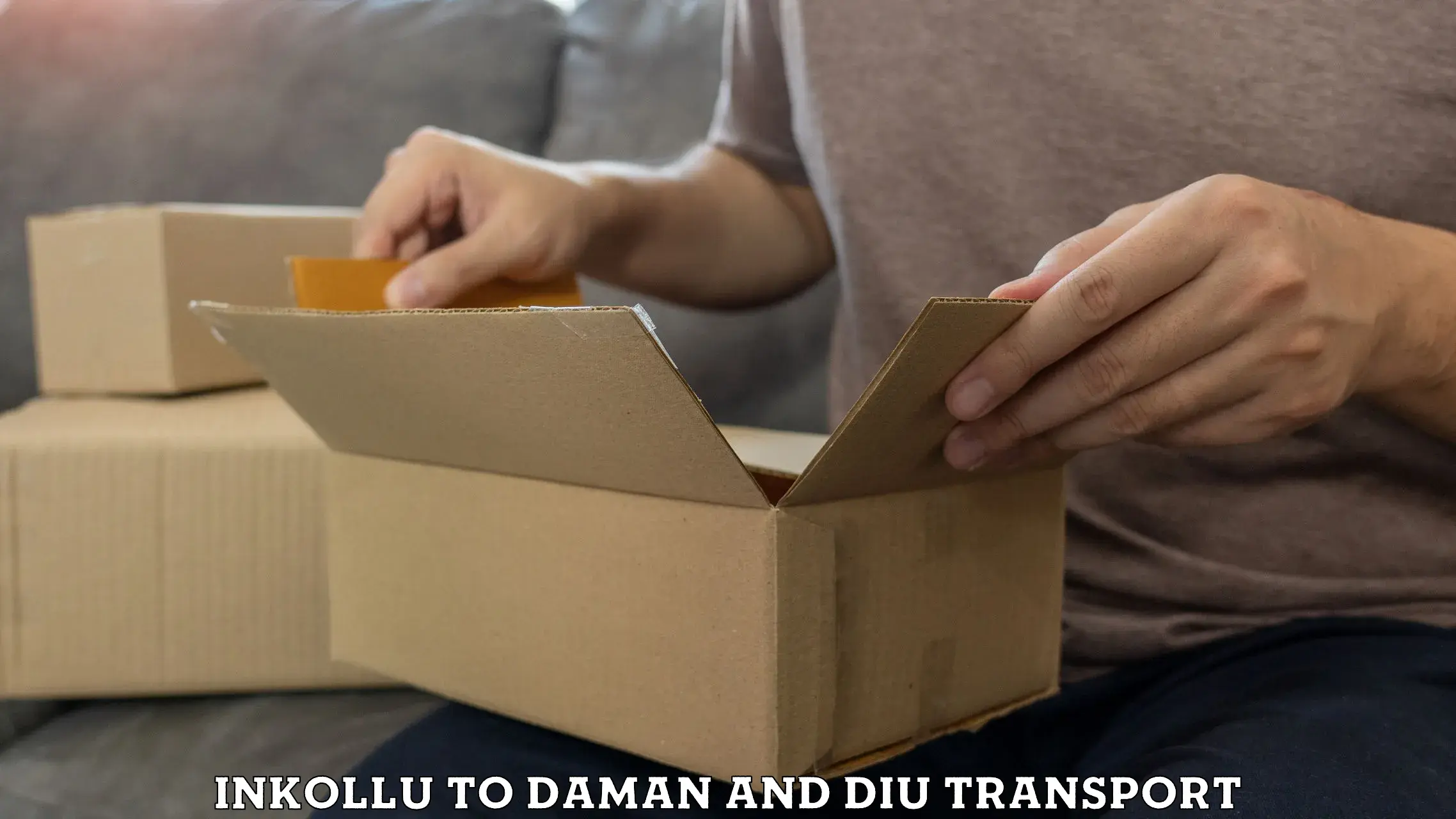 Truck transport companies in India Inkollu to Diu